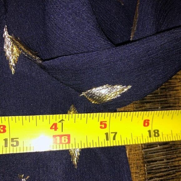 Lilly Pulitzer Women’s Size 0 Amory Navy Beaded Metallic Silk Cocktail Dress - Picture 9 of 14